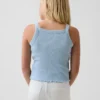 Çocuklar İçin Ribana Kare Yaka Tank Top