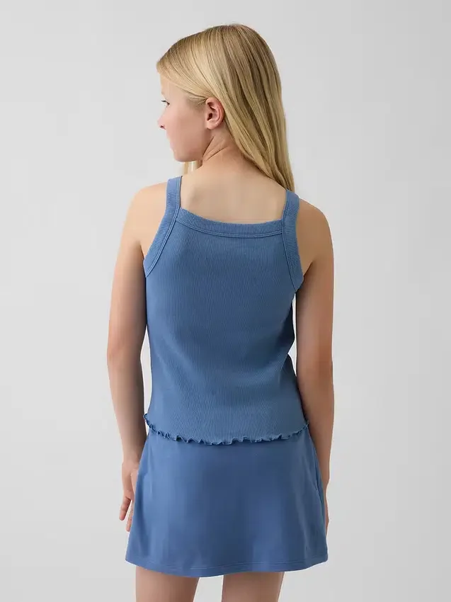 Çocuklar İçin Ribana Kare Yaka Tank Top