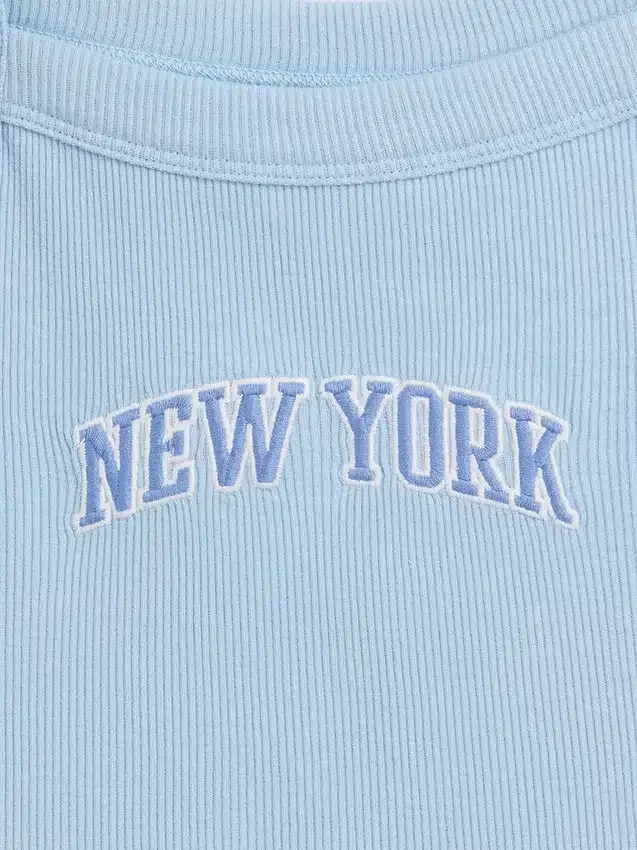 Çocuklar İçin Ribana Kare Yaka Tank Top