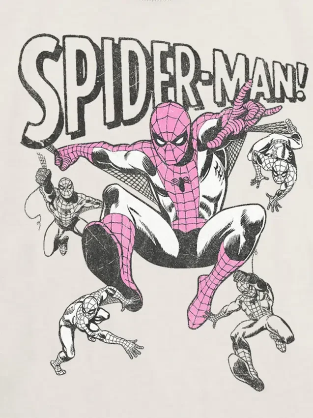 Çocuklar İçin Örümcek Adam Vintage Pozlar Grafik Tişört