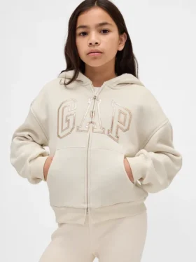 Çocuklar İçin Sherpa Astarlı Grafik Logolu Kapüşonlu Sweatshirt
