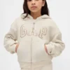 Çocuklar İçin Sherpa Astarlı Grafik Logolu Kapüşonlu Sweatshirt