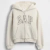 Çocuklar İçin Sherpa Astarlı Grafik Logolu Kapüşonlu Sweatshirt