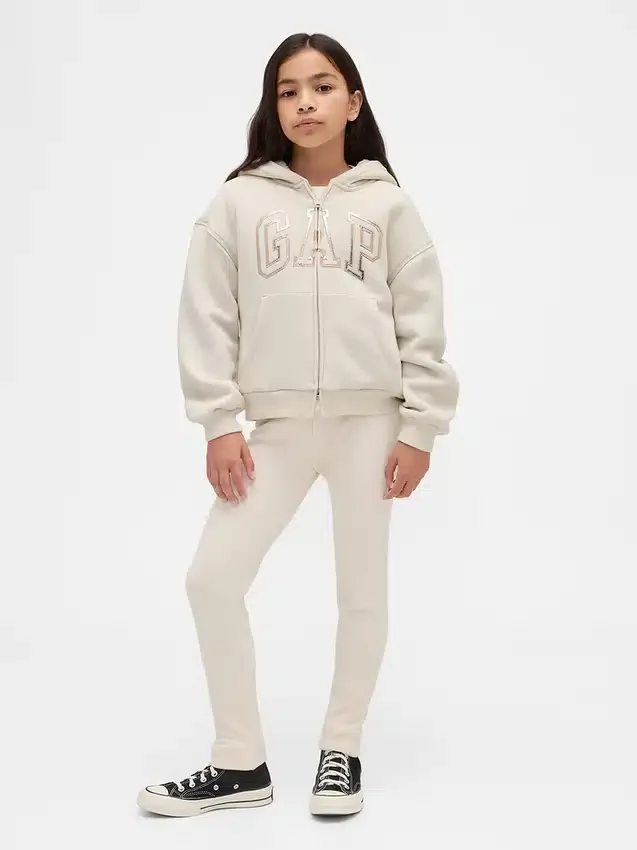 Çocuklar İçin Sherpa Astarlı Grafik Logolu Kapüşonlu Sweatshirt