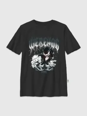 Çocuklar İçin Sonic the Hedgehog Metal Grafikli Tişört