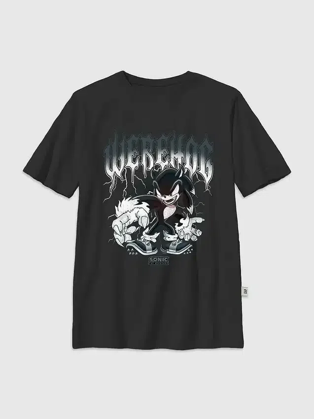 Çocuklar İçin Sonic the Hedgehog Metal Grafikli Tişört