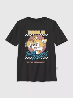 Çocuklar İçin Sonic the Hedgehog Tails Tacos Grafikli Tişört