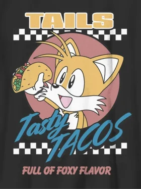 Çocuklar İçin Sonic the Hedgehog Tails Tacos Grafikli Tişört