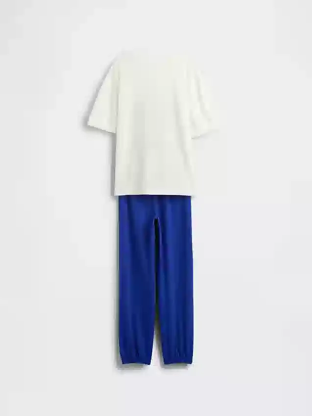 Çocuklar İçin Süpermen Oversized Geri Dönüştürülmüş Pijama Jogger Takımı