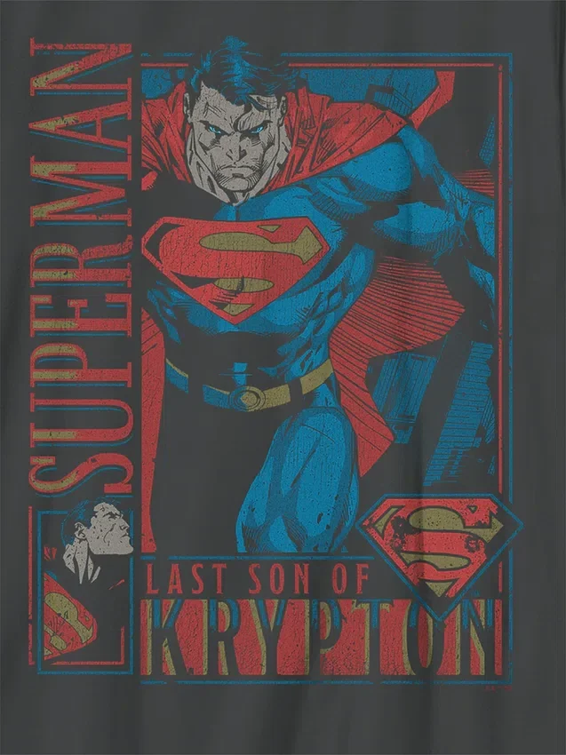 Çocuklar İçin Süpermen Retro Grafik Tişört
