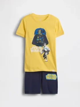 Çocuklar İçin Star Wars Organik Fırçalanmış Pamuklu Pijama Şortlar Seti