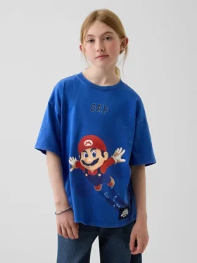 Çocuklar İçin Super Mario Rahat Kesim Grafik Tişört