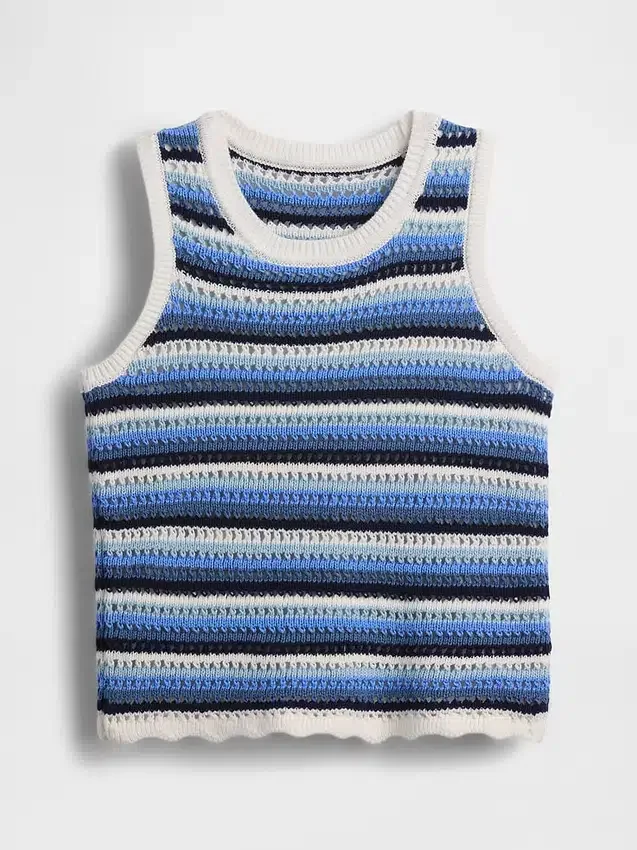 Çocuklar İçin Tığ İşi Çizgili Tank Top