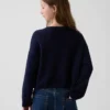 Çocuklar İçin Tığ İşi Oversized Americana Kazak