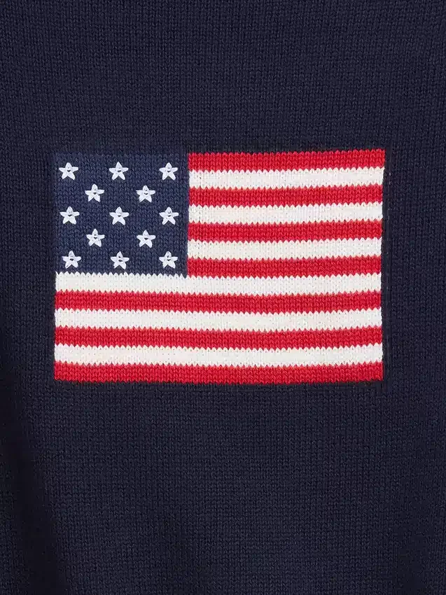 Çocuklar İçin Tığ İşi Oversized Americana Kazak