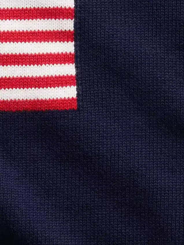 Çocuklar İçin Tığ İşi Oversized Americana Kazak
