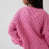 Çocuklar İçin Tığ İşi Oversized Bisiklet Yaka Kazak