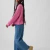 Çocuklar İçin Tığ İşi Oversized Bisiklet Yaka Kazak