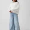 Çocuklar İçin Tığ İşi Oversized Bisiklet Yaka Kazak