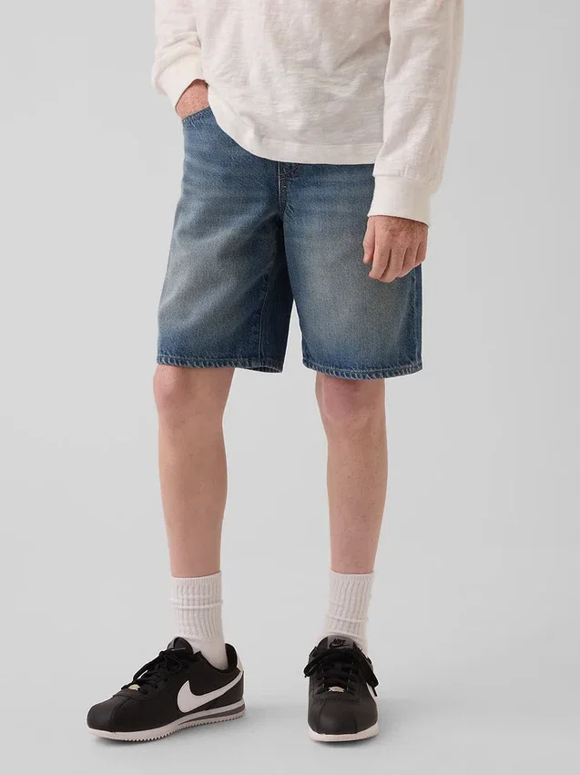 Çocuklar İçin Ultra Yumuşak '90'lar Tarzı Bol Kesim Rahat Denim Şortlar