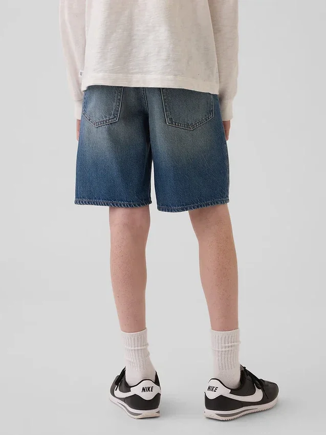 Çocuklar İçin Ultra Yumuşak '90'lar Tarzı Bol Kesim Rahat Denim Şortlar