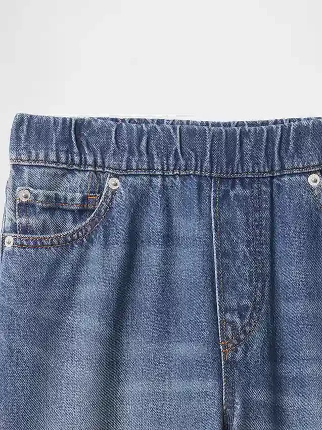 Çocuklar İçin Ultra Yumuşak, Çekip Giyilebilen Bol Kesim Jean'ler