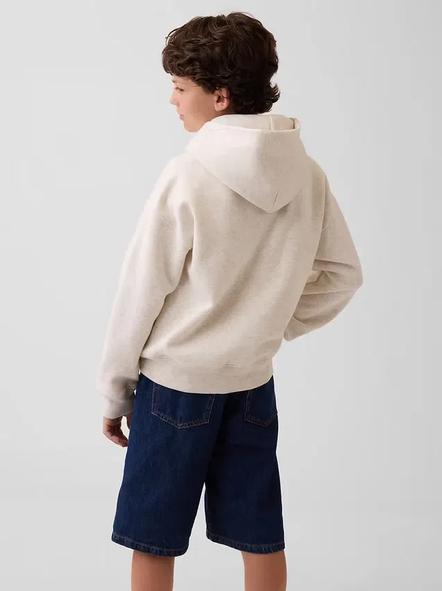 Çocuklar İçin Vintagesoft Bol Kesim Brannan Bear Logolu Kapüşonlu Sweatshirt