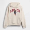 Çocuklar İçin Vintagesoft Bol Kesim Brannan Bear Logolu Kapüşonlu Sweatshirt