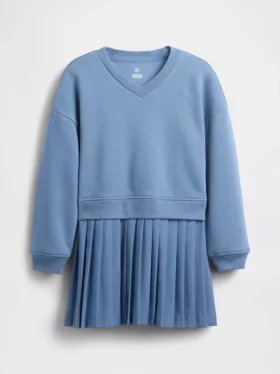 Çocuklar İçin Vintagesoft Pileli Sweatshirt Elbise