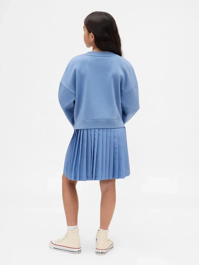 Çocuklar İçin Vintagesoft Pileli Sweatshirt Elbise