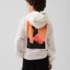 Çocuklar İçin Vintagesoft Rahat Kesim Grafikli Kapüşonlu Sweatshirt