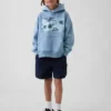 Çocuklar İçin Vintagesoft Rahat Kesim Grafikli Kapüşonlu Sweatshirt