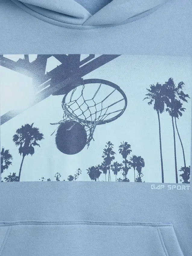 Çocuklar İçin Vintagesoft Rahat Kesim Grafikli Kapüşonlu Sweatshirt