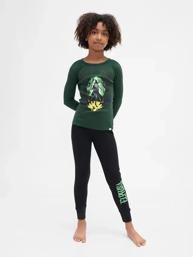 Çocuklar İçin Wicked Organik Fırçalanmış Pamuklu Pijama Takımı