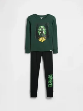 Çocuklar İçin Wicked Organik Fırçalanmış Pamuklu Pijama Takımı