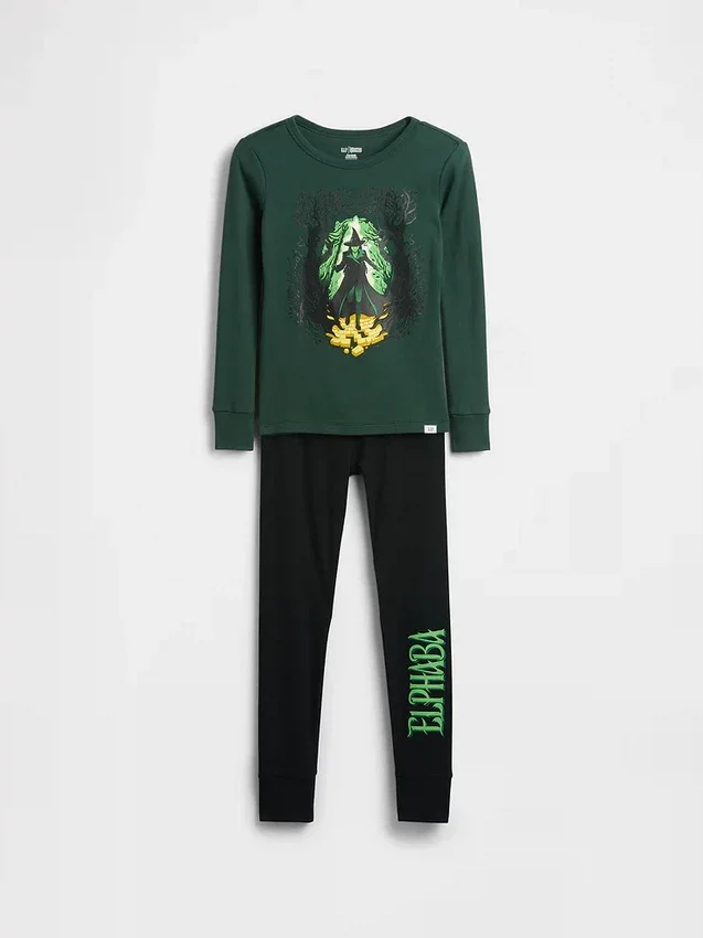 Çocuklar İçin Wicked Organik Fırçalanmış Pamuklu Pijama Takımı