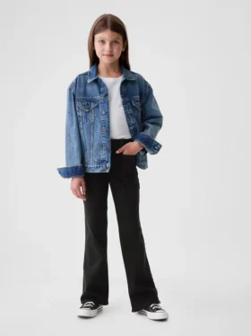 Çocuklar İçin Yüksek Bel '70'ler Stili Geniş Paça Jean'ler