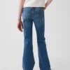 Çocuklar İçin Yüksek Bel '70'ler Stili Geniş Paça Jean'ler