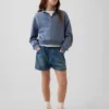 Çocuklar İçin Yüksek Bel Denim Kolay Giyilebilir Dolphin Şortlar