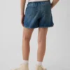 Çocuklar İçin Yüksek Bel Denim Kolay Giyilebilir Dolphin Şortlar
