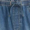 Çocuklar İçin Yüksek Bel Denim Kolay Giyilebilir Dolphin Şortlar