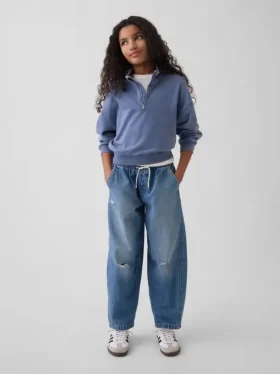 Çocuklar İçin Yüksek Bel Easy Barrel Jean'ler