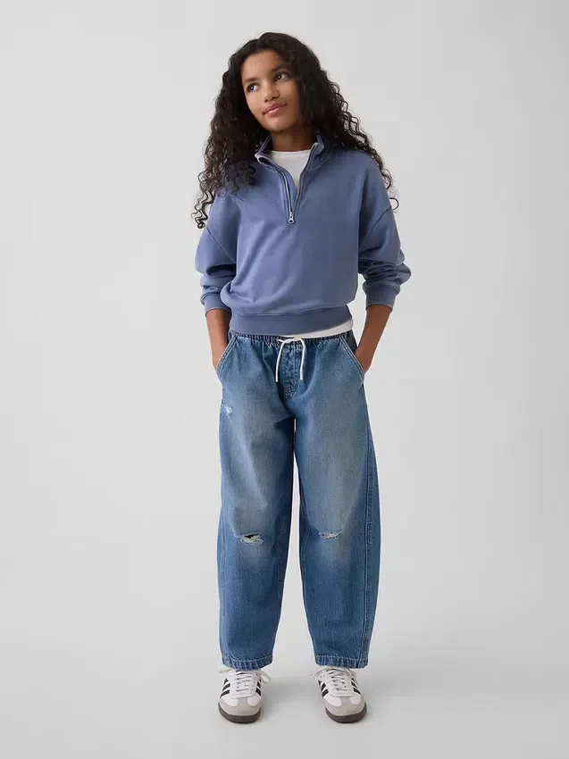 Çocuklar İçin Yüksek Bel Easy Barrel Jean'ler