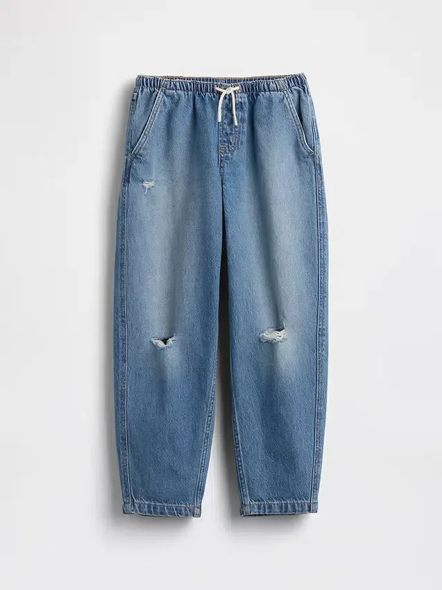 Çocuklar İçin Yüksek Bel Easy Barrel Jean'ler