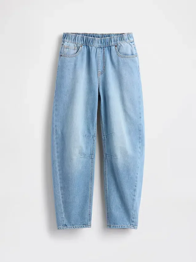 Çocuklar İçin Yüksek Bel Easy Barrel Jean'ler