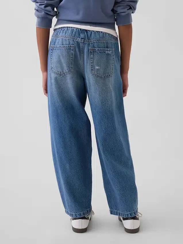 Çocuklar İçin Yüksek Bel Easy Barrel Jean'ler