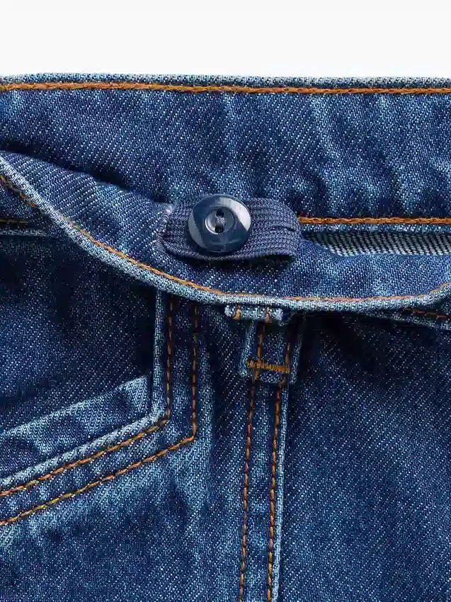 Çocuklar İçin Yüksek Bel, Geniş Paça, Ayak Bileği Boyu Jean
