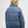 Çocuklar İçin Yumuşak Astarlı Denim Şişme Ceket