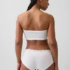 Organik Esnek Pamuk Dantel Süslemeli Bandeau Bralette