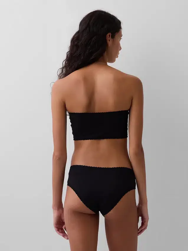 Organik Esnek Pamuk Dantel Süslemeli Bandeau Bralette